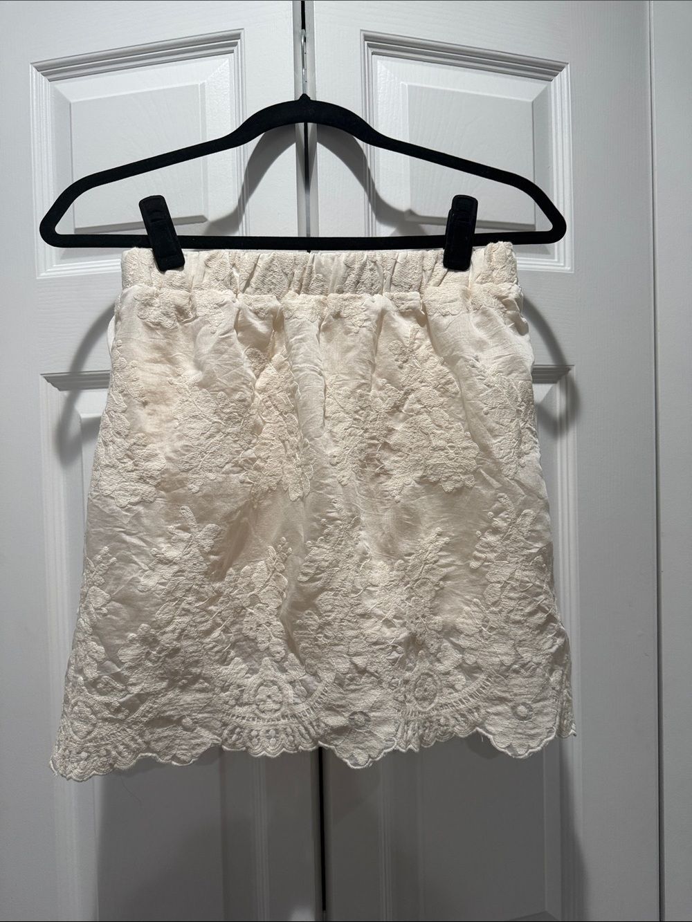 Cream Lace Mini Skort